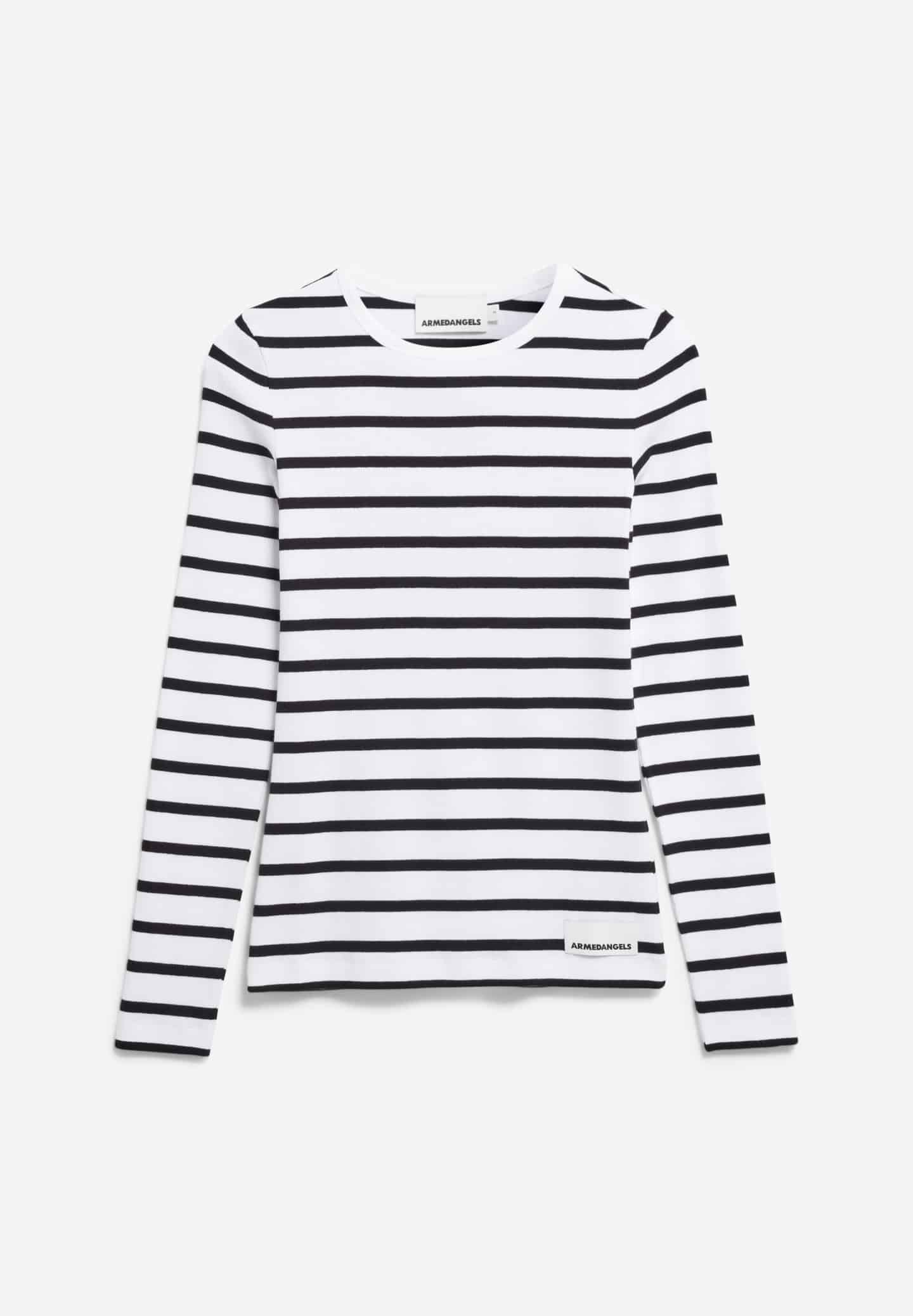 Ripp-Longsleeve MAYWAA STRIPES (white-black)