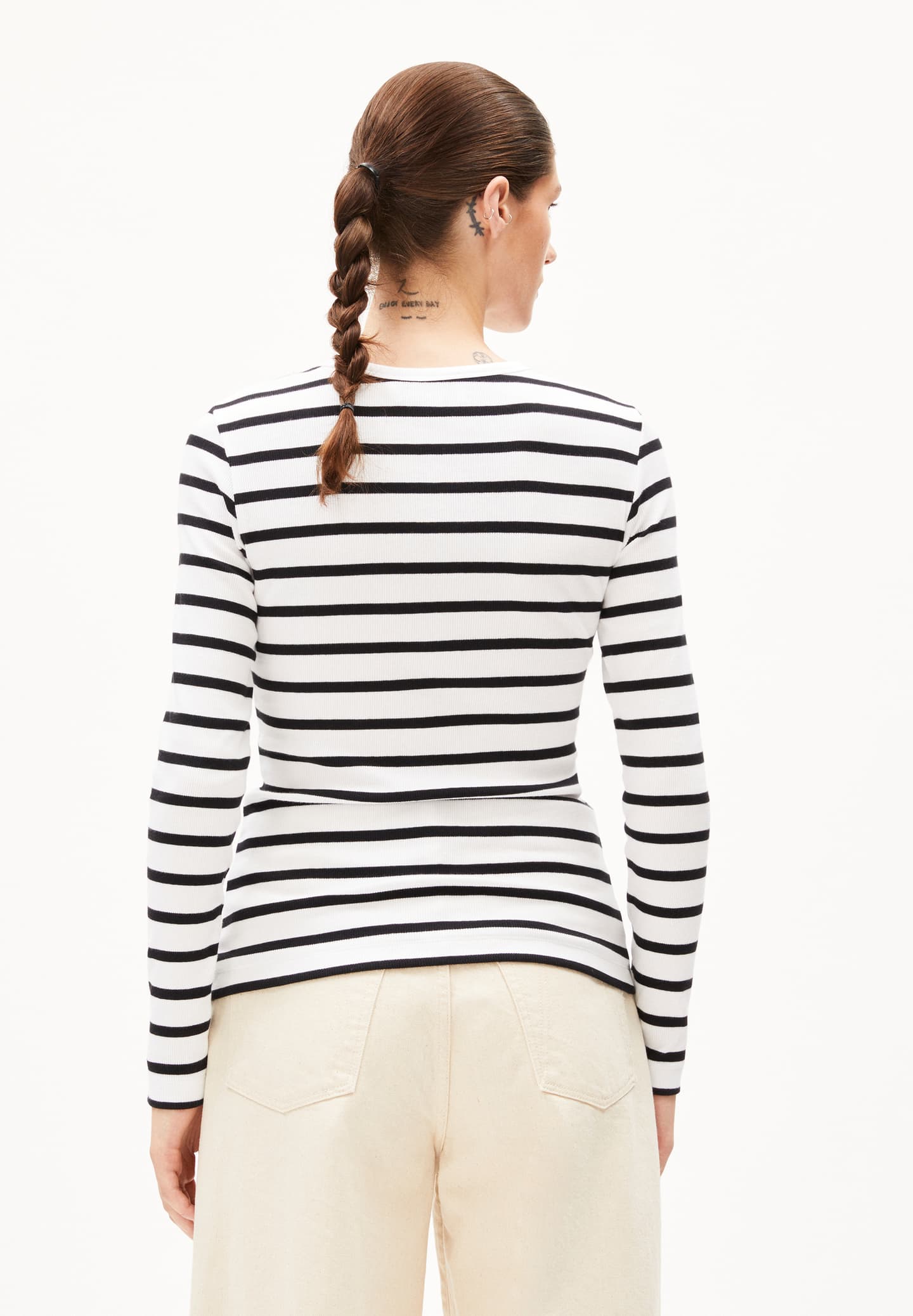 Ripp-Longsleeve MAYWAA STRIPES (white-black)